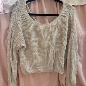 Hollister Cream Knit Sweater